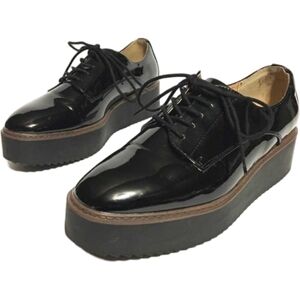 Madden Girl Andria Black Patent Leather Platform Oxford Loafers Size 9.5